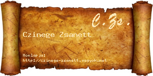 Czinege Zsanett névjegykártya